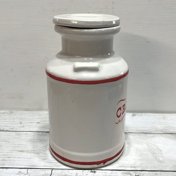 House of Webster Ceramics Canister with Lid Marked Cream Cookie Jar Milk Jug - Picture 4 of 9